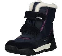 Winterboots GEOX "J TREKKYUP GIRL B AB", Mädchen, Gr. 28, blau (navy, lila), Leder, Textil, Schuhe, Klettstiefel mit Warmfutter, Größenschablone zum Download (36386841-28) navy, lila