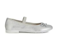 Geox JR PLIE' D Ballet Flat, Silver, 30 EU