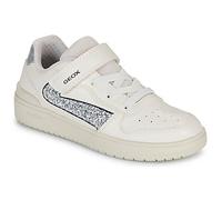 Geox J WASHIBA Girl A Sneaker, Lt Ivory/Silver, 32 EU