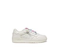Geox Sneaker J Washiba Mädchen Lederimitat/Textil Weiß/Pink Gr. 29