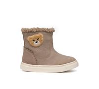 Geox Winterboots B NASHIK GIRL A Veloursleder Beige Gr. 21 Klettverschluss Animal-Print mit Patch