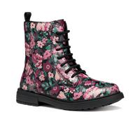 Geox J Eclair Girl Ankle Boot, Black/PINK, 28 EU