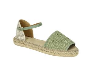 Geox Lampedusa Sandale grün mint Bast D55V0B für Damen, grün, Größe 36 EU
