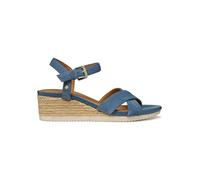 Geox Leder-Keilsandaletten "Ischia Corda" in Hellblau - Größe 40 | Damen Sandalen