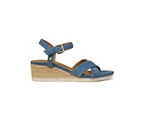 Geox Leder-Keilsandaletten "Ischia Corda" in Hellblau - Größe 40 | Damen Sandalen