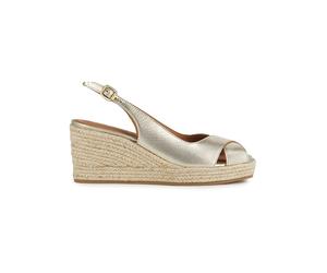 Geox Leder-Keilsandaletten "Panarea" in Gold - Größe 39 | Damen Sandalen