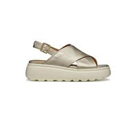 Geox Leder-Keilsandaletten "Spherica EC4" in Gold - Größe 38 | Damen Sandalen