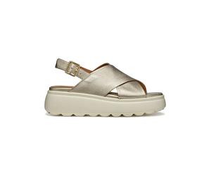 Geox Leder-Keilsandaletten "Spherica EC4" in Gold - Größe 39 | Damen Sandalen