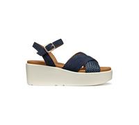 Geox Leder-Keilsandaletten "Xand" in Dunkelblau - Größe 36 | Damen Sandalen