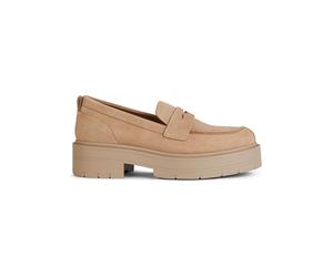Geox Leder-Mokassins "Spherica EC7" in Beige - Größe 38 | Damen Schuhe Halbschuhe