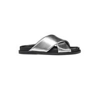 Geox Leder-Pantoletten "Adelash" in Silber - Größe 36 | Damen Pantoletten