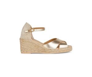 Geox Leder-Sandaletten "Gelsa" in Gold - Größe 38 | Damen Sandalen