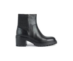 Geox Leder-Stiefeletten "Damiana" in Schwarz - Größe 39 | Stiefeletten