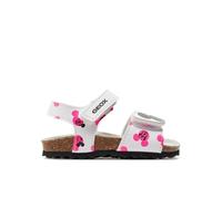 Geox B CHALKI GIRL Sandal, WHITE/FLUOFUCHSIA