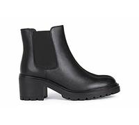 Stiefelette GEOX "Geox Stiefelette Leder/Textil", Damen, Gr. 38, schwarz, Leder, Textil, Schuhe Stiefelette (96632202-38) schwarz