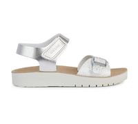 Geox Mädchen J Costarei Gi Sandal, Silver White, 33 EU