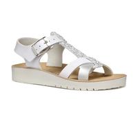 Geox Mädchen J Costarei Gi Sandal, White Silver, 38 EU