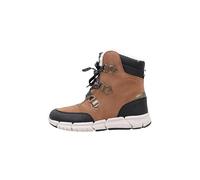 Geox Stiefel J Flexyper Girl B ABX – mit Schnürung & Reißverschluss – Whisky/Schwarz Gr.38