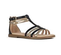 Geox Mädchen J Karly Girl Sandalen, Black Platinum, 31 EU