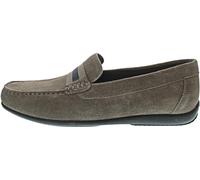 Mokassin GEOX "U ASCANIO A" Gr. 44, grau (hellgrau) Herren Schuhe Slipper Loafer, Pennyloafer, mit GEOX Spezial Membrane (38376542-44)