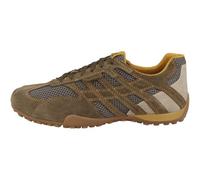Geox Schnürschuh U SNAKE ORIGINAL – Herren Gr. 42, grün (khaki/grau), Leder/Textil, Lederinnensohle