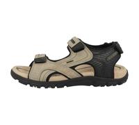 Sandale GEOX, Herren, Gr. 46, beige, schwarz, Lacklederimitat, Synthetik, Basic, Schuhe Sandale, Sommerschuh, Klettschuh, Outdoorsandale im Trekking-Look (67360018-46) beige, schwarz