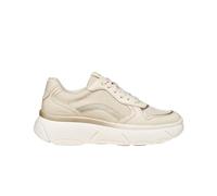 Geox Nebula D65NHA09BASC1S2L Damen-Sneaker, Platform, 2.0 Stück, Milchweiß, Milchweiß und Hellgold, 38 EU