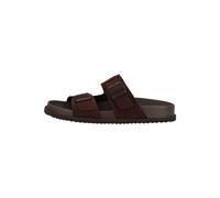 Pantolette GEOX "Geox Pantoletten Leder", Herren, Gr. 42, dunkelbraun, Leder, Schuhe Pantolette (60656258-42) dunkelbraun