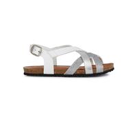 Geox J CHILENE Gir Sandal, White/Silver, 31 EU