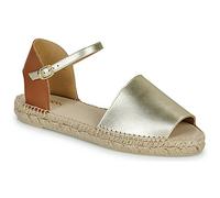 Geox Damen D LAMPEDUSA B Wedge Sandal, Gold/COGNAC, 40 EU