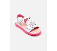Sandale GEOX "J SANDAL JOYFOOT GIR", Mädchen, Gr. 33, weiß, pink, Lederimitat, Basic, Schuhe Sandale, Sommerschuh, Klettschuh, Größenschablone zum Download (38480014-33) weiß, pink