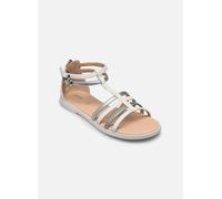 Geox J Karly Girl Sandal, White/LT Silver, 29 EU