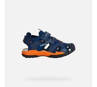 Geox Herren J Borealis Boy C Sandal, ROYAL/ORANGE, 37 EU