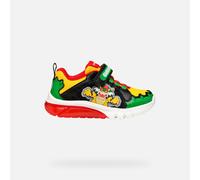 Geox J CIBERDRON Boy E Sneaker, Green/Red, 27 EU