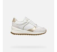 Geox Damen D DESYA A Sneaker, White/Lt Gold, 38 EU