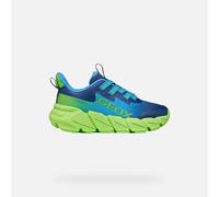 Sneaker GEOX "Geox Sneaker Lederimitat/Textil", Damen, Gr. 30, blau, lime, Lederimitat, Textil, Schuhe Sneaker (88429812-30) blau, lime