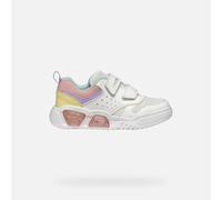 Geox J ILLUMINUS Girl A Sneaker, White/Multicolor, 35 EU