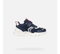 Geox J Loftus Boy B Sneaker, Navy/Red, 34 EU
