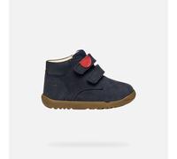 Lauflernschuh GEOX "B MACCHIA BOY", Kinder, Gr. 18, blau (navy), Leder, casual, Schuhe, Lauflernschuh mit Klettverschluss, Größenschablone zum Download (79864105-18) navy