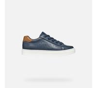Geox J NASHIK Boy A Sneaker, Navy/Brown, 32 EU