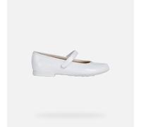 Ballerina GEOX "JR PLIE' A" Gr. 26, weiß Kinder Schuhe mit Klettverschluss (32778124-26)