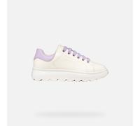 Geox J PUFFYPOP Girl A Sneaker, White/Lilac, 29 EU