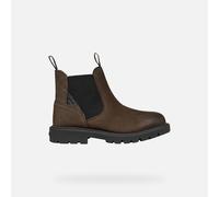 Geox J SHAYLAX Boy A Chelsea Boot, Coffee/Black, 28 EU