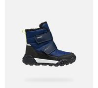 Winterstiefel GEOX "J TREKKYUP BOY B ABX", Kinder, Gr. 32, bunt (navy, limette), Textil, Synthetik, sportlich, Schuhe, Klettstiefel mit Warmfutter, Größenschablone zum Download (42066231-32) navy, lim