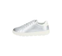 GEOX Lederimitat Sneaker, silber, 38 Silber/ Weiß