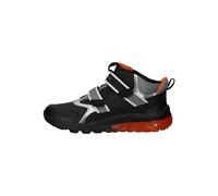 Geox J CIBERDRON Boy Sneaker, Black/ORANGE, 24 EU