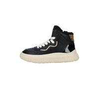 Geox J LAQUINNY Girl Sneaker, Black/Platinum, 33 EU