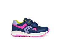 Geox J Pavel Girl A Sneaker, Navy/Fluo Fuchsia, 38 EU
