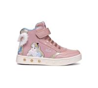 Geox J Skylin Girl G Sneaker, LT Rose/Platinum, 35 EU
