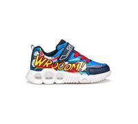 Geox J WROOM Boy D Sneaker, Royal/Red, 35 EU